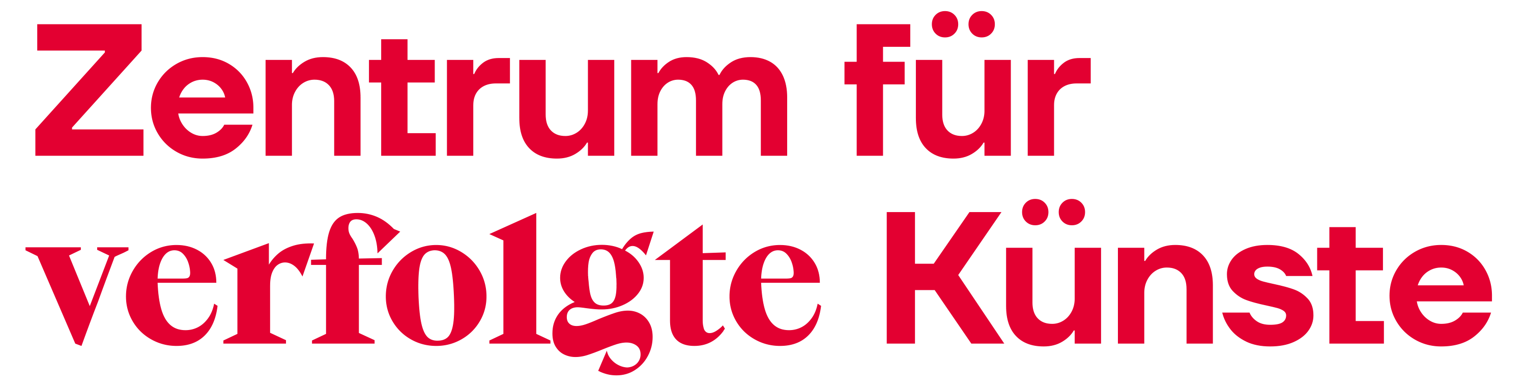 Schriftzug Zentrum für verfolgte Künste
